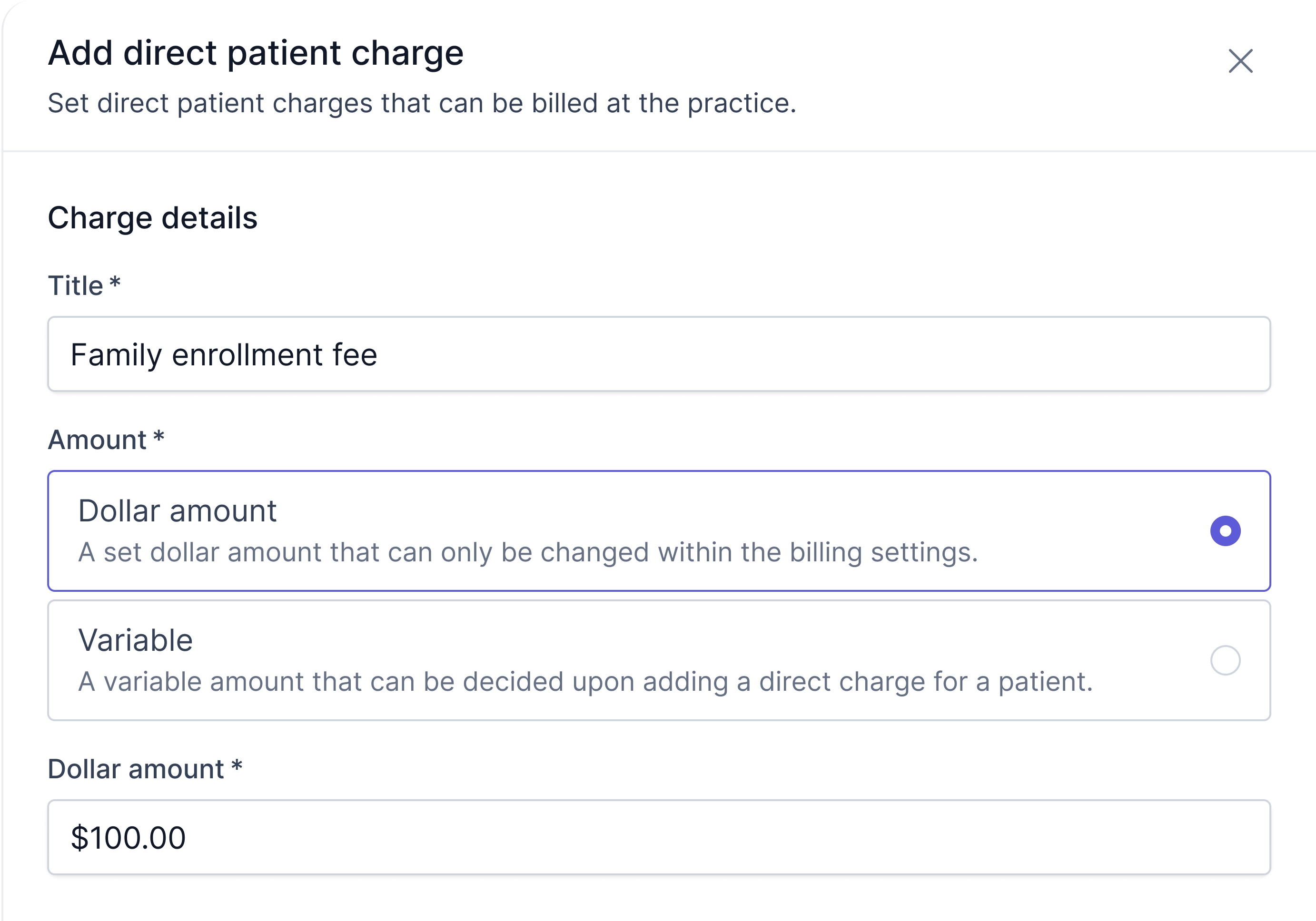 Direct patient charge